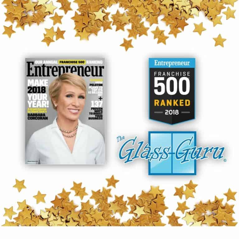 The Glass Guru ranked in the 2018 Franchise 500 list.