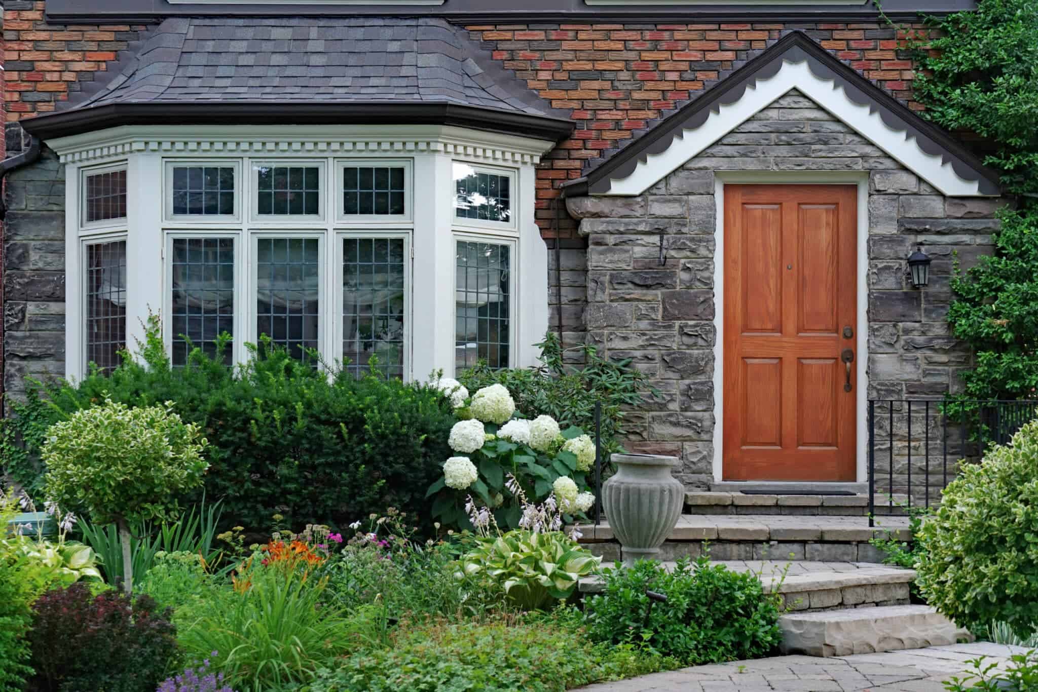 Gorgeous bay window on a house.