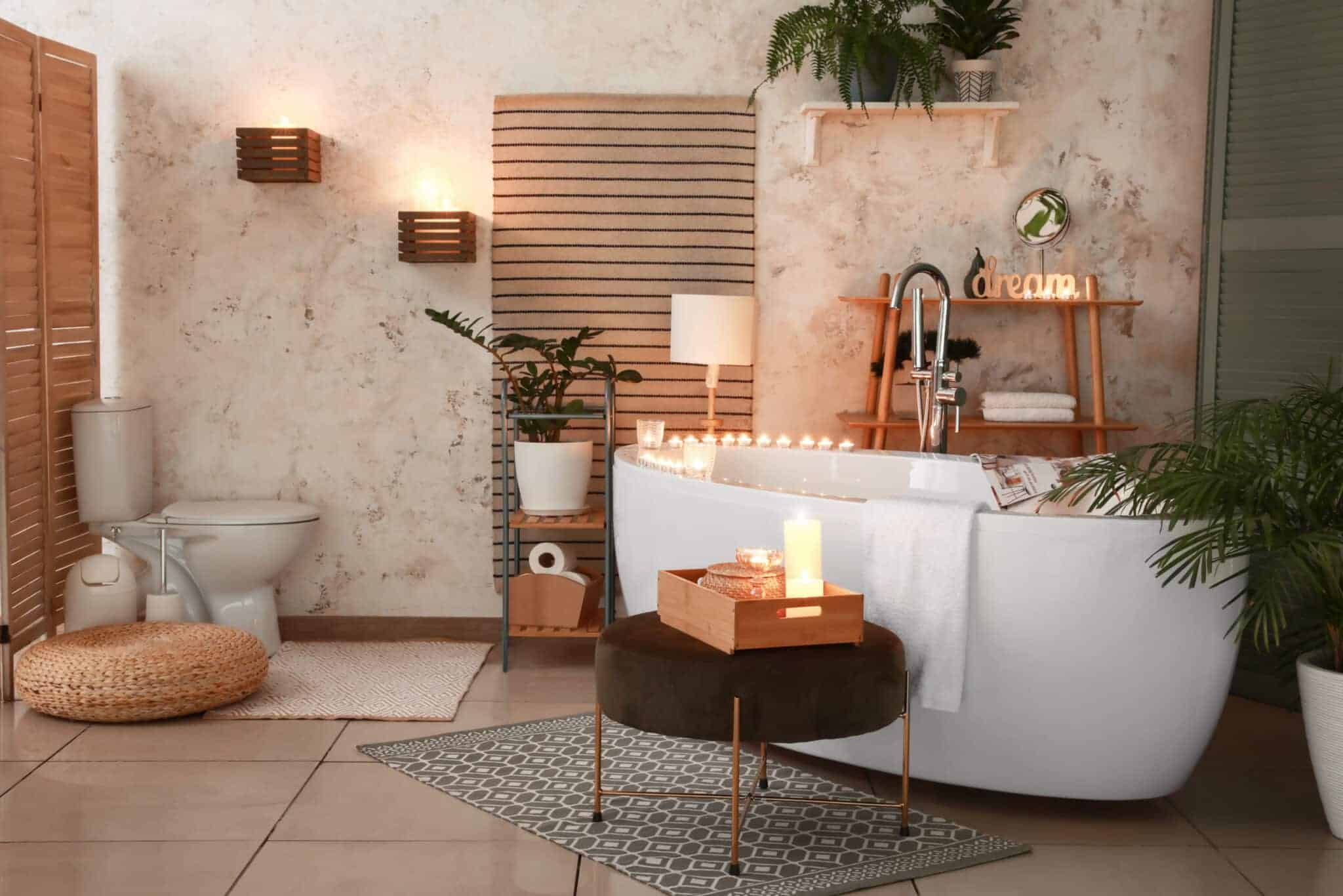 Ambient spa-like bathroom.