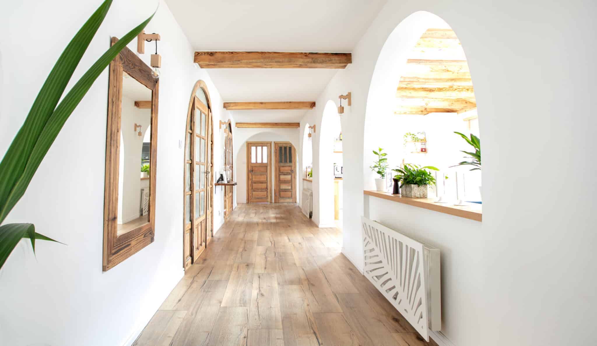 Hallway mirror inside a home